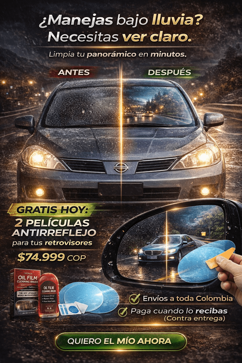 ⚠️⚠️ ¿Miedo al conducir bajo lluvia? Necesitas ver claro. ⚠️⚠️
