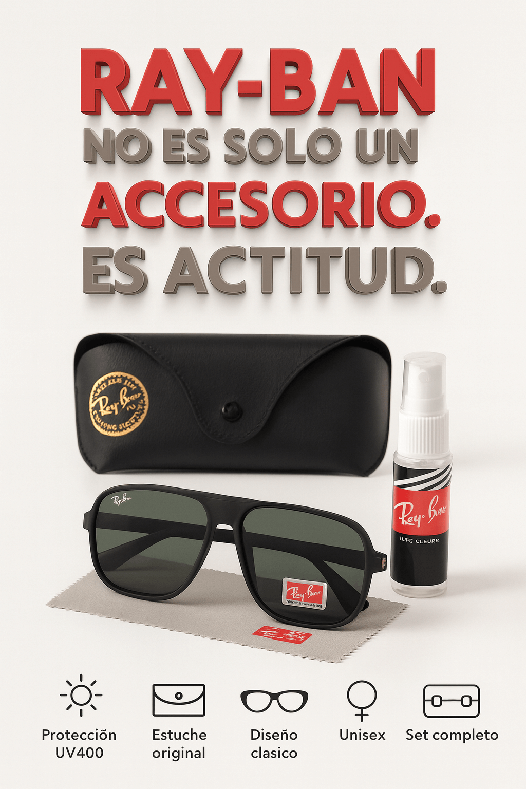 Viste tu mirada con estilo.💫 Gafas de sol UV400 Ray-Ban