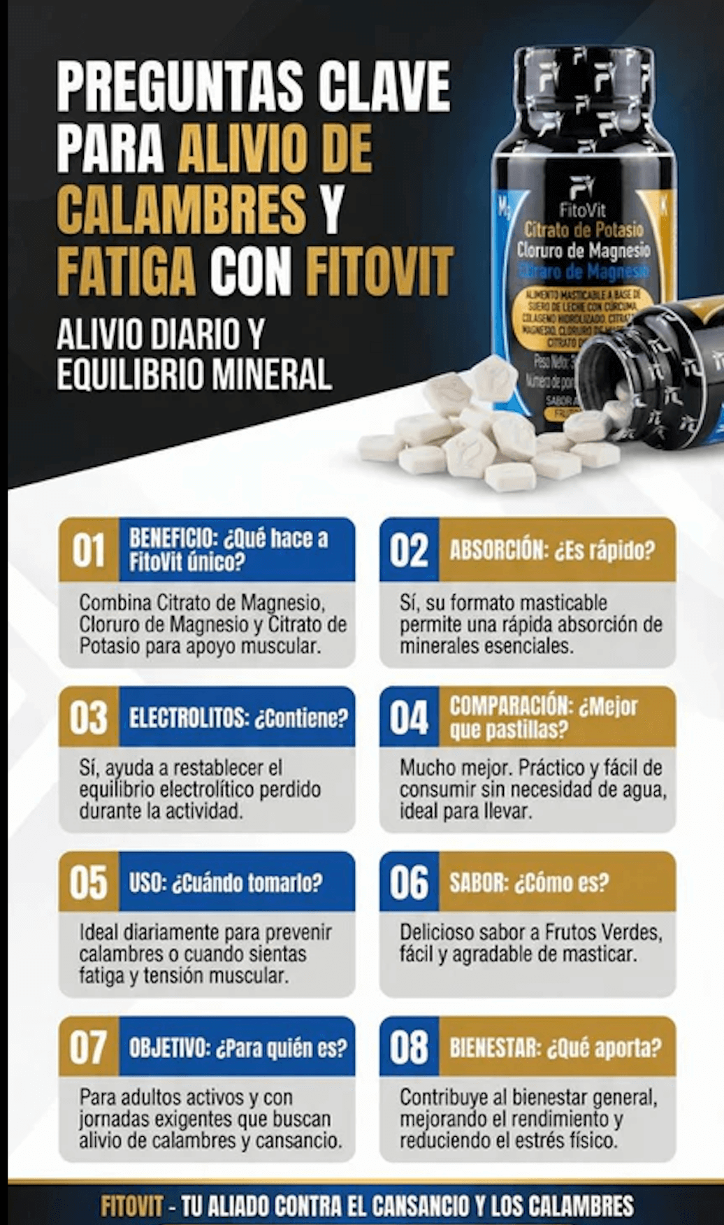 Triple Fórmula Mineral: Potasio y Magnesio  +Cloruro de Magnesio | 60 unidades