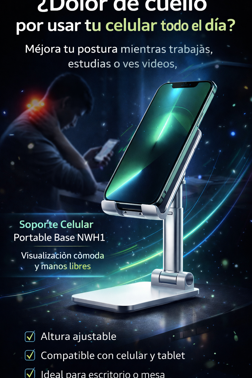 ¿Dolor de cuello por usar tu celular todo el día?