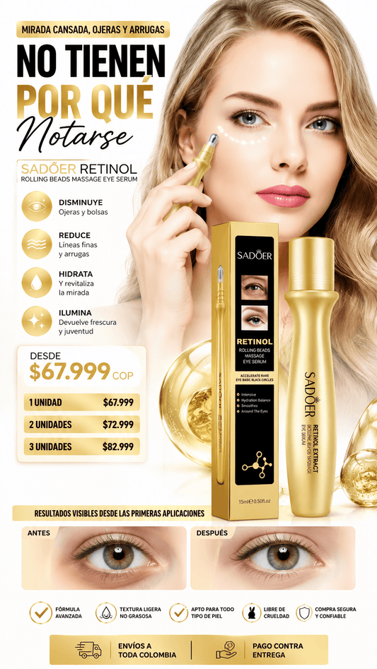 ✨ SADOER RETINOL: ¡DILE ADIÓS A LAS OJERAS Y LÍNEAS DE EXPRESIÓN EN SEGUNDOS! 👁️💖