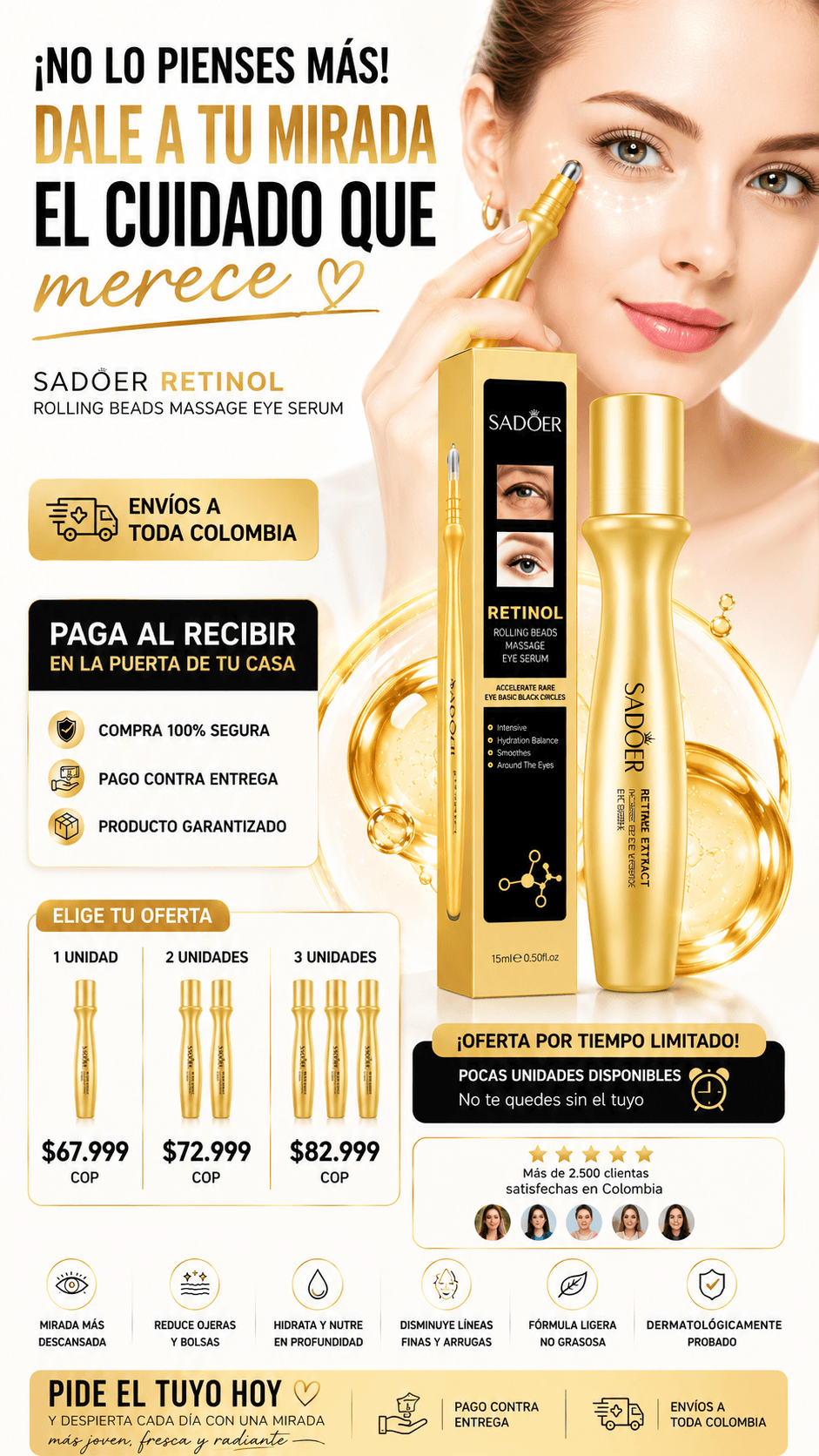 ✨ SADOER RETINOL: ¡DILE ADIÓS A LAS OJERAS Y LÍNEAS DE EXPRESIÓN EN SEGUNDOS! 👁️💖
