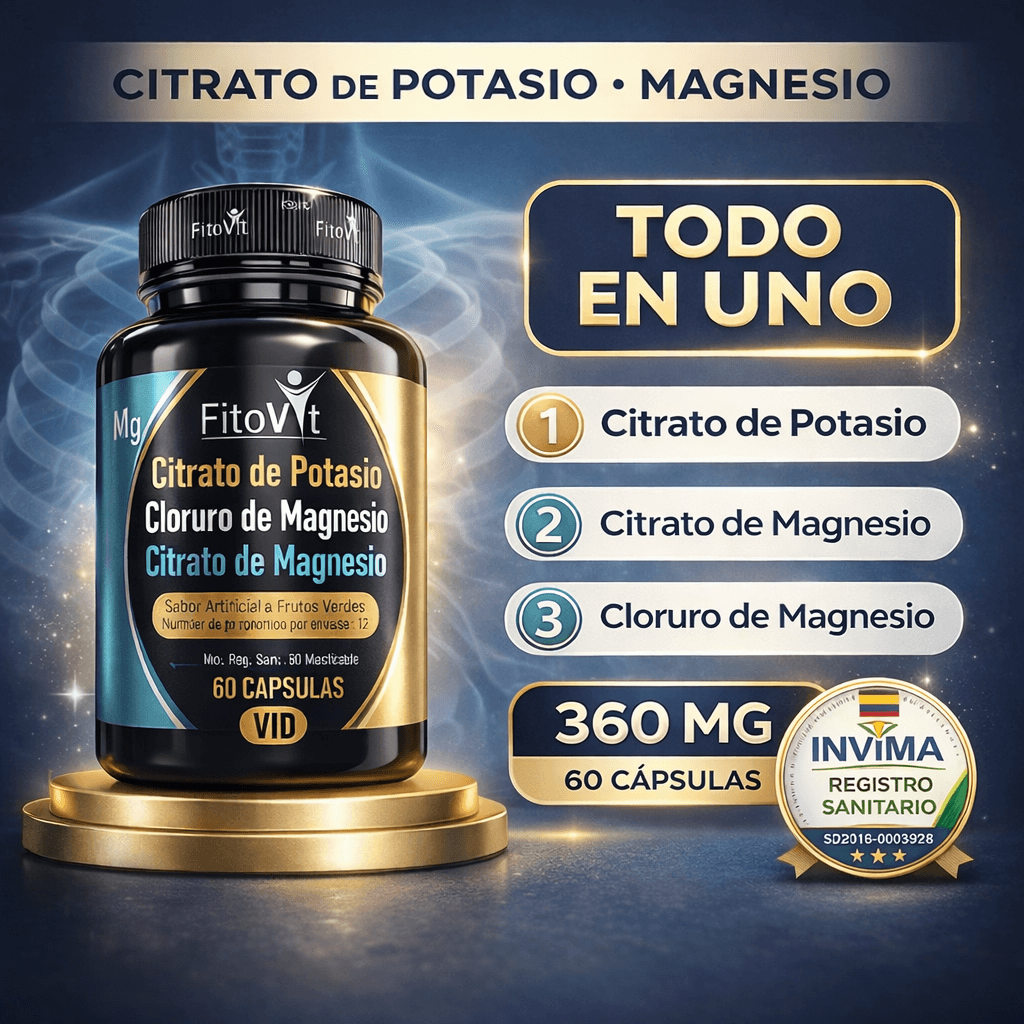 Triple Fórmula Mineral: Potasio y Magnesio  +Cloruro de Magnesio | 60 unidades