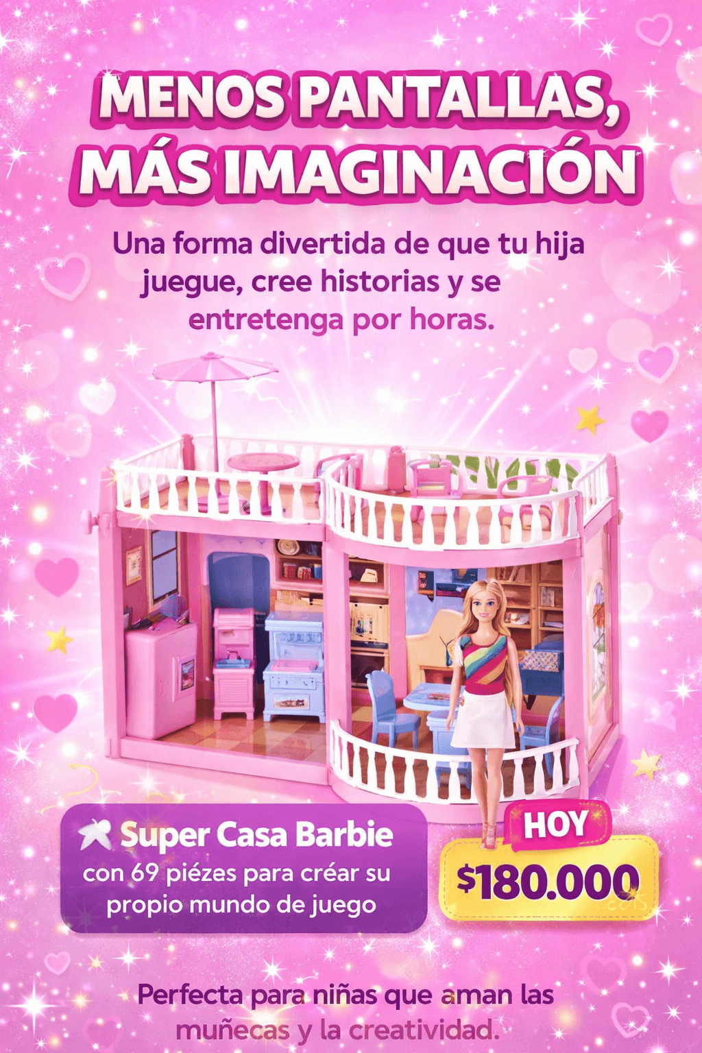 🎀 MENOS PANTALLAS, MÁS IMAGINACIÓN PARA TU HIJA