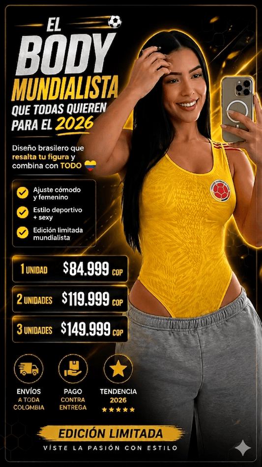 Body Mundialista 2026 TANGA BRASILERA ¡Luce Increíble Apoyando a la Selección!
