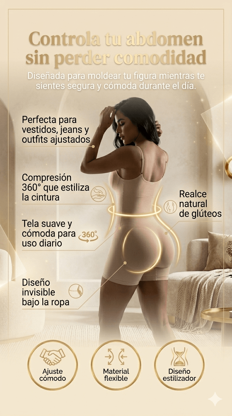 FAJA MOLDEADORA LEVANTA COLA 360™: Define cintura, Controla abdomen y Realza tu figura