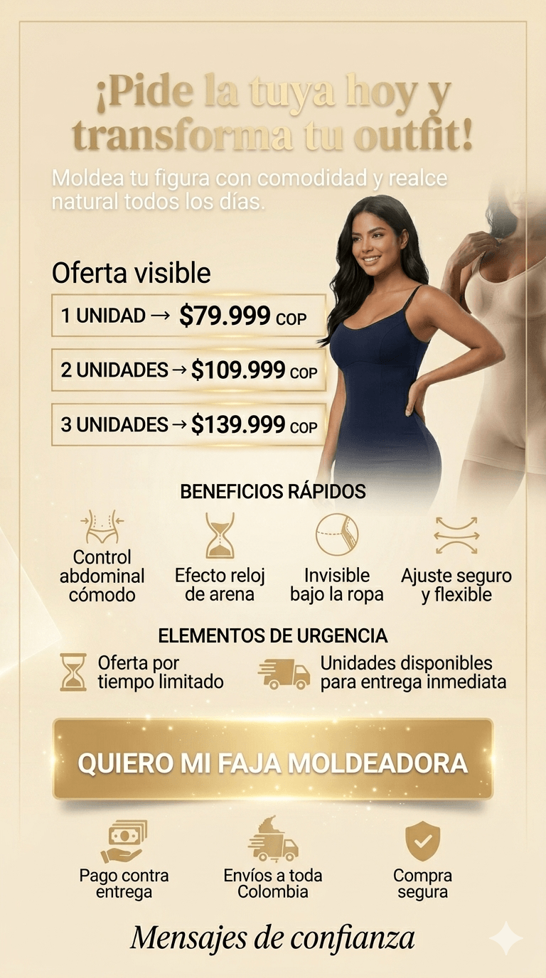 FAJA MOLDEADORA LEVANTA COLA 360™: Define cintura, Controla abdomen y Realza tu figura
