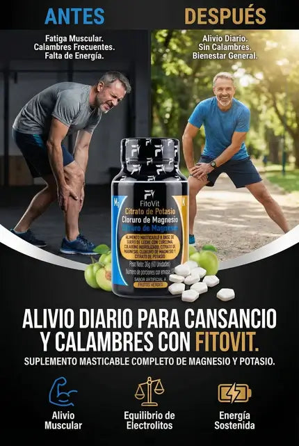 Triple Fórmula Mineral: Potasio y Magnesio  +Cloruro de Magnesio | 60 unidades