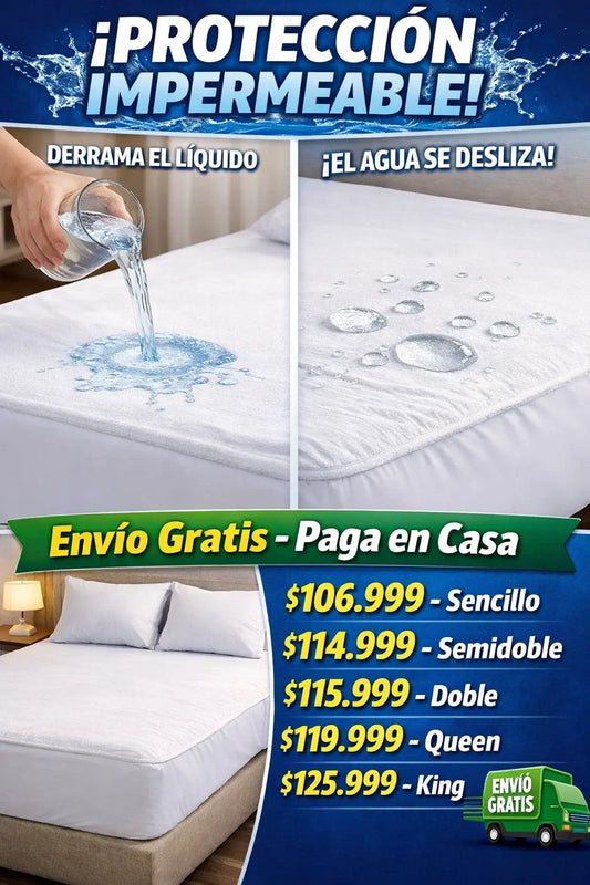 ¡Protege tu colchón al 100% con nuestro protector impermeable!