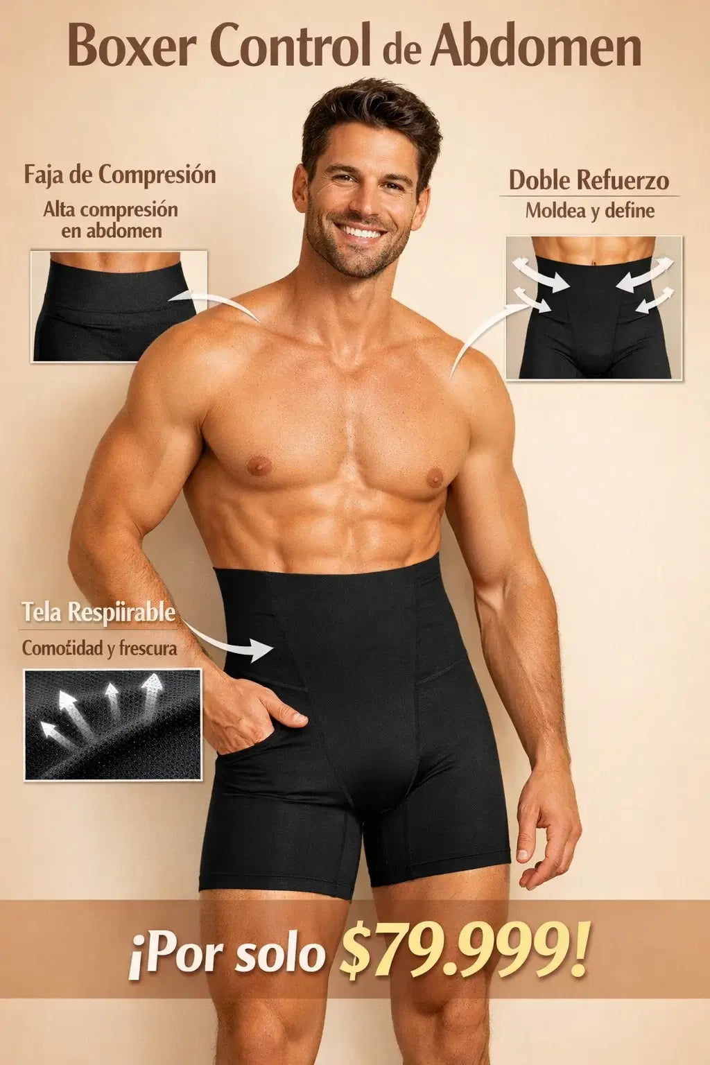 💪🏻Define tu abdomen con el Boxer de Compresión Abdominal👨🏻‍🦱🤛
